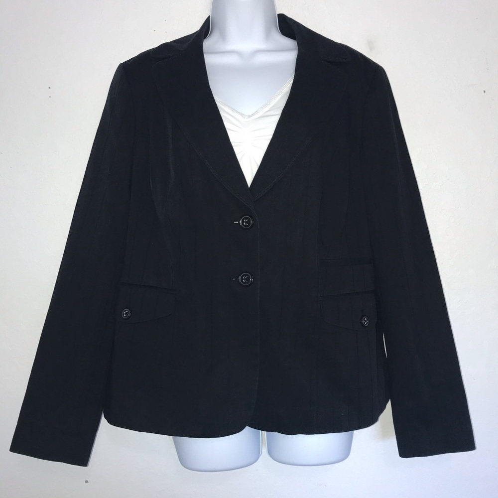 Semantiks  Slate Pinstriped Women Plus Jacket 14W*